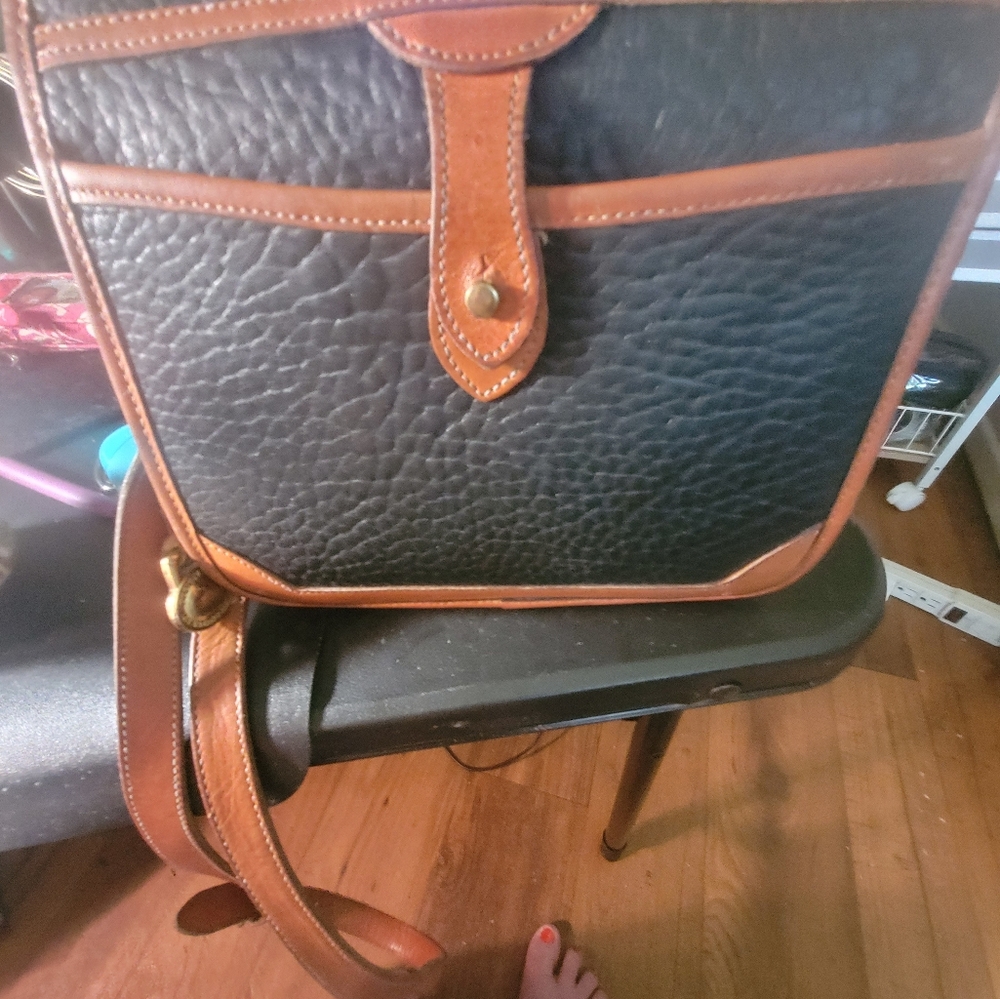 Dooney & Bourke Black and Brown Messenger Bag with Buckle Closure - Picture 6 of 16
